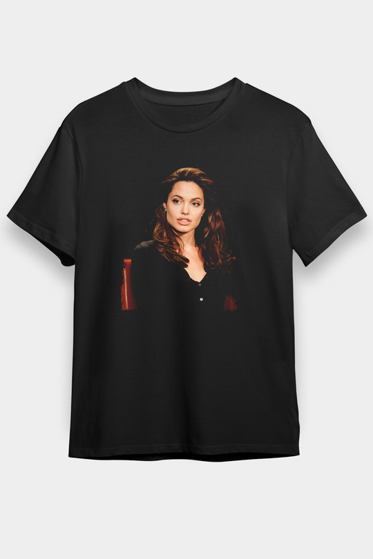 Angelina Jolie Siyah Unisex Tişört T-Shirt - TişörtFabrikası