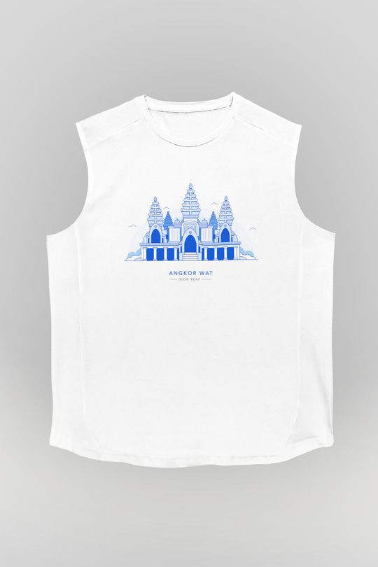 Angkor Vat Beyaz Unisex Kolsuz Tişört