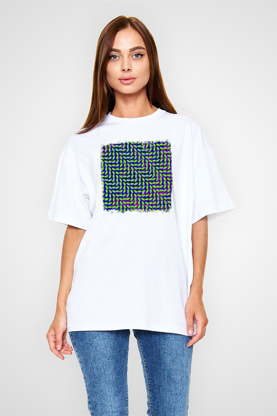 Animal Collective Baskılı Unisex Beyaz Oversize Tişört