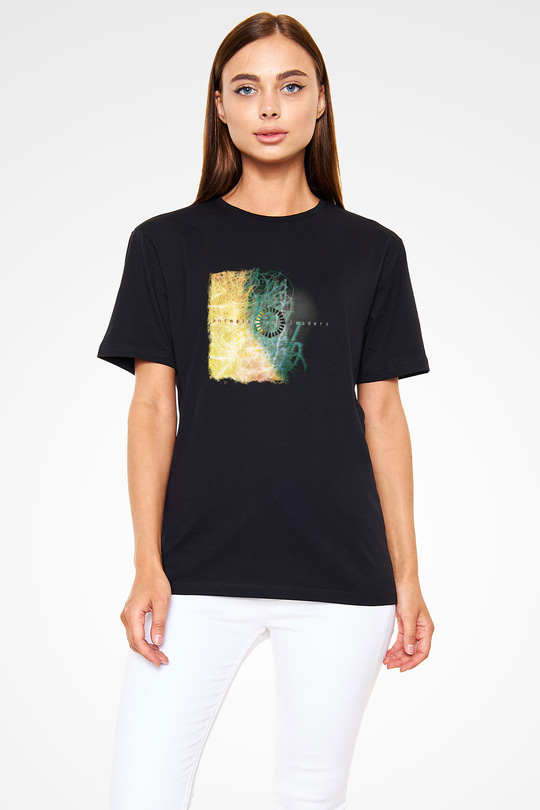 Animals as Leaders Baskılı Unisex Siyah Tişört