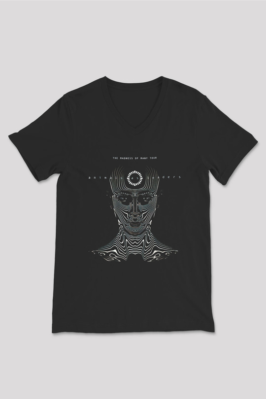 Animals as Leaders Siyah Unisex V Yaka Tişört T-Shirt