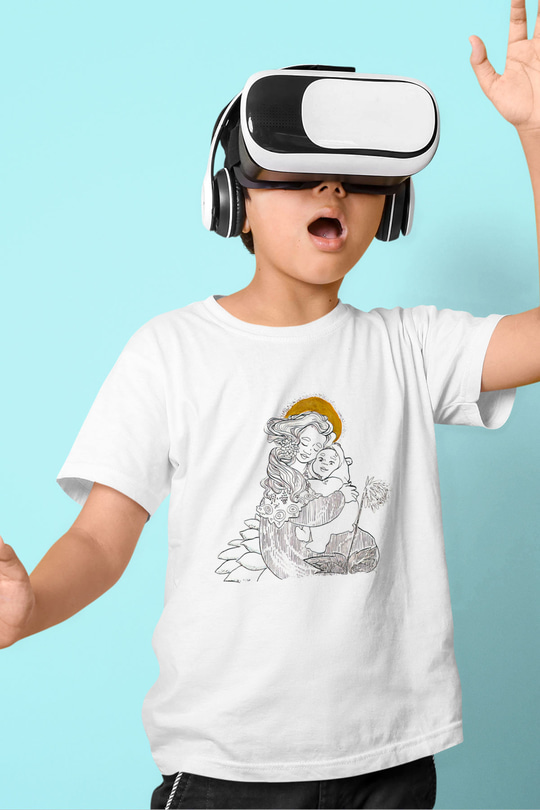 Anneler Günü Baskılı Beyaz Unisex Beyaz Çocuk Tişört - Tshirt