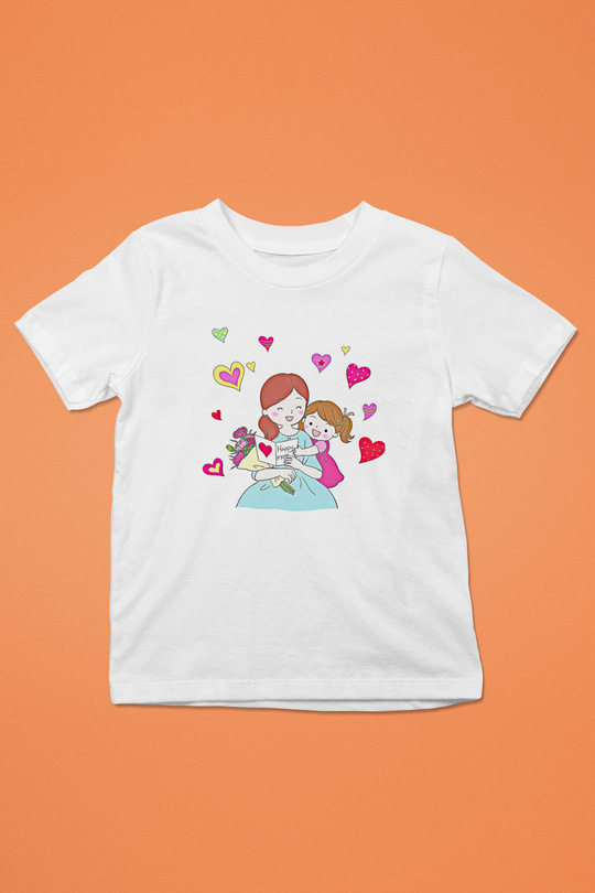 Anneler Günü Baskılı Beyaz Unisex Beyaz Çocuk Tişört - Tshirt
