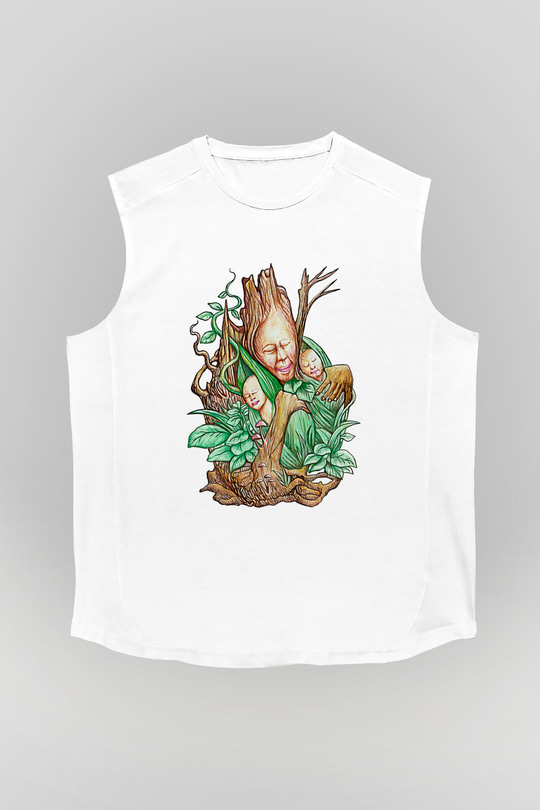 Anneler Günü Baskılı Beyaz Unisex Kolsuz Tişört - Tshirt