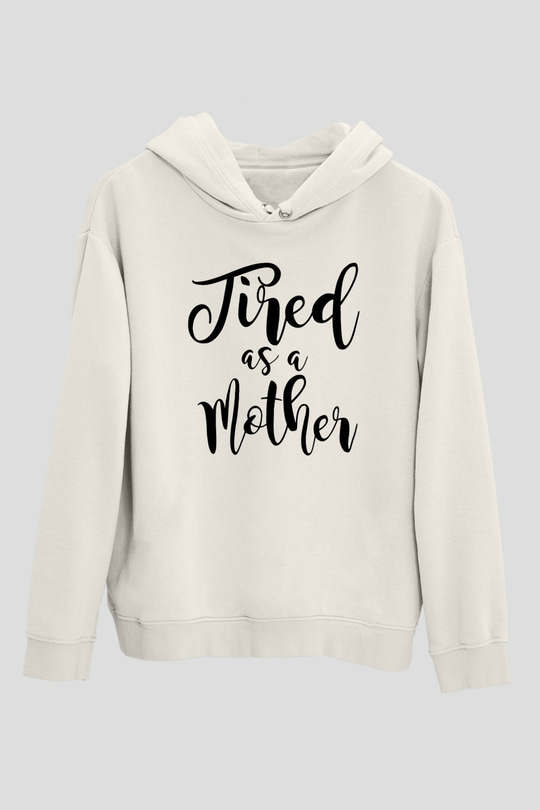 Anneler Günü Beyaz Unisex Kapşonlu Sweatshirt