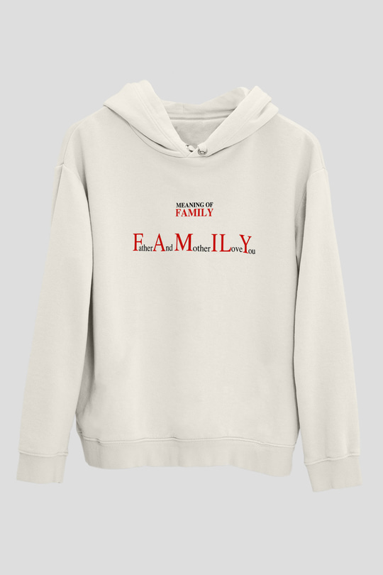 Anneler Günü Beyaz Unisex Kapşonlu Sweatshirt