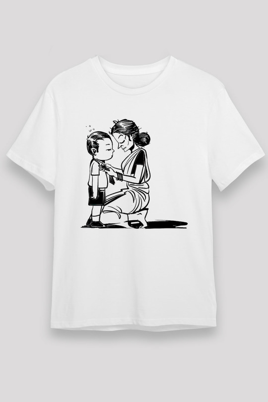 Anneler Günü Unisex Baskılı Beyaz Tişört - Tshirt