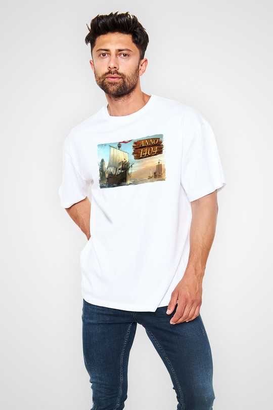 Anno 1404 Beyaz Oversize Tişört Oversize T-shirt