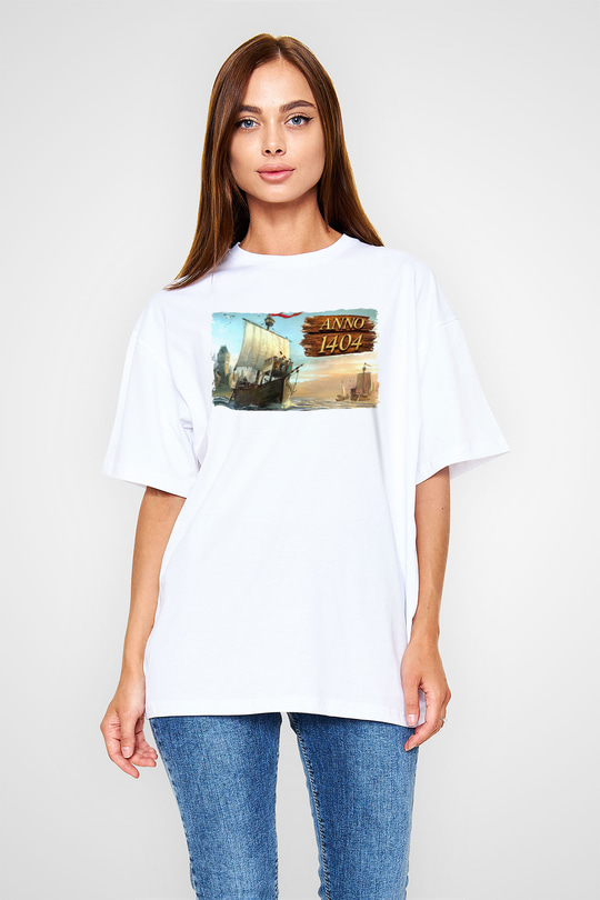 Anno 1404 Beyaz Oversize Tişört Oversize T-shirt