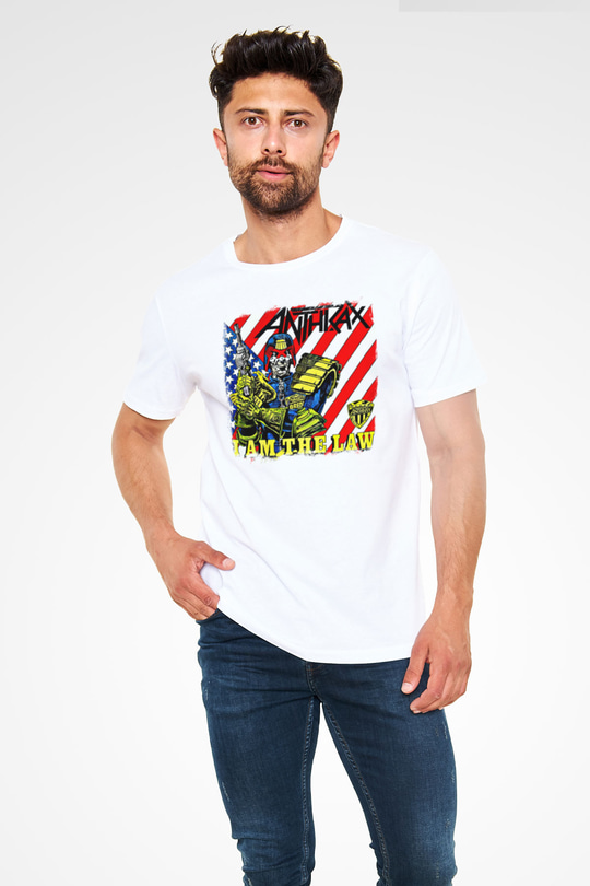 Anthrax Baskılı Unisex Beyaz Tişört