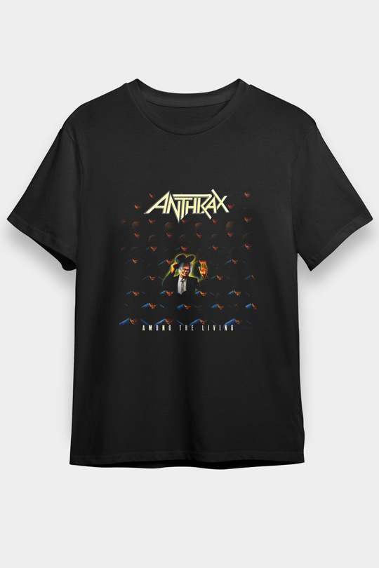 Anthrax Baskılı Unisex Siyah Tişört