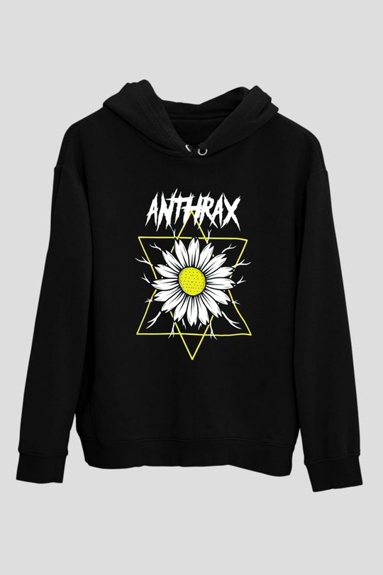 Anthrax Siyah Unisex Kapüşonlu Sweatshirt