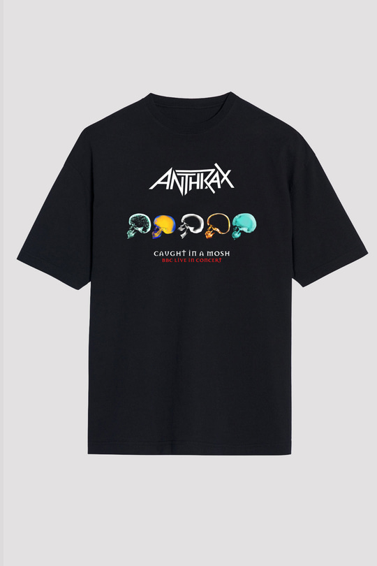 Anthrax Siyah Unisex Oversize Tişört T-Shirt