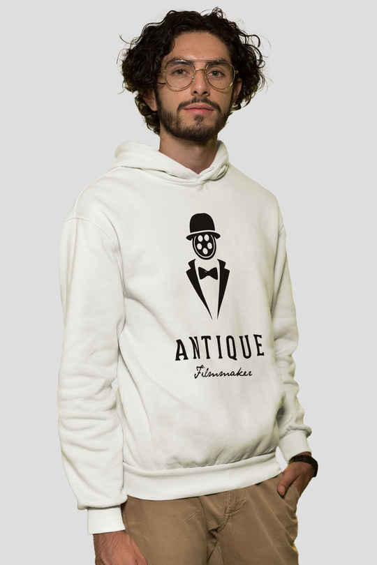 Antika satıcısı Beyaz Unisex Kapüşonlu Sweatshirt