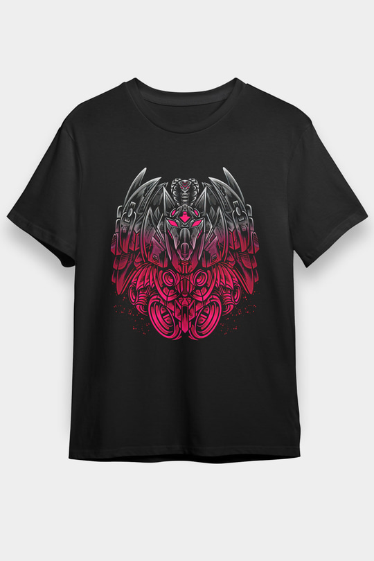 Anubis Baskılı Unisex Siyah Tişört - Tshirt