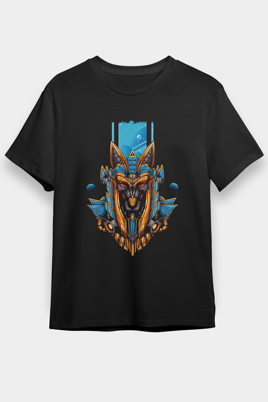 Anubis Baskılı Unisex Siyah Tişört - Tshirt