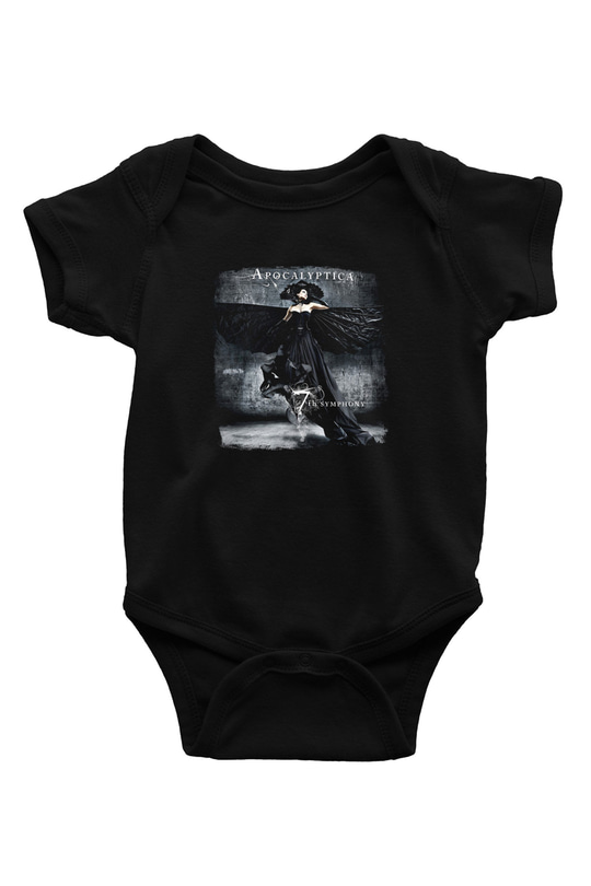 Apocalyptica Baskılı Unisex Siyah Bebek Body - Zıbın