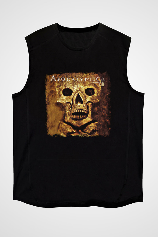 Apocalyptica Baskılı Unisex Siyah Kolsuz Tişört