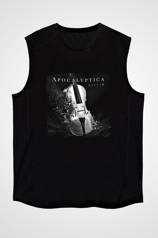Apocalyptica Baskılı Unisex Siyah Kolsuz Tişört