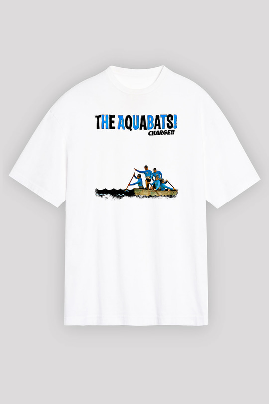 Aquabats Baskılı Unisex Beyaz Oversize Tişört
