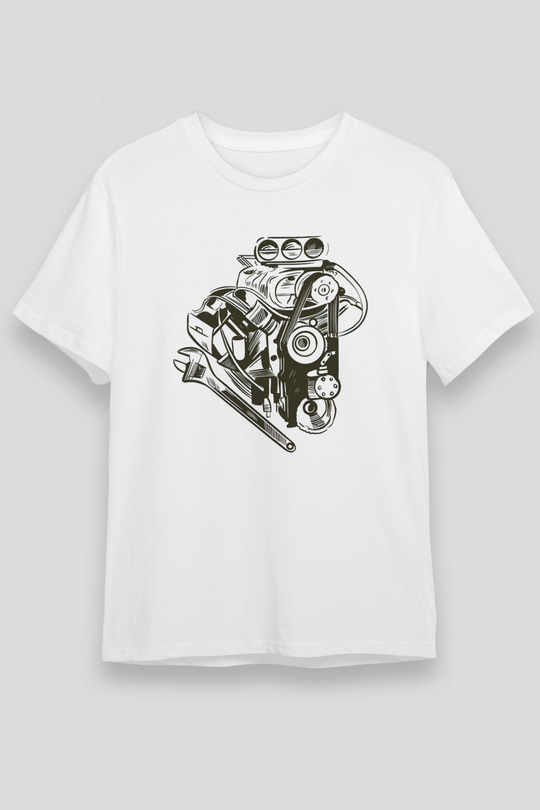 Araba tamircisi Beyaz Unisex Tişört T-Shirt - TişörtFabrikası