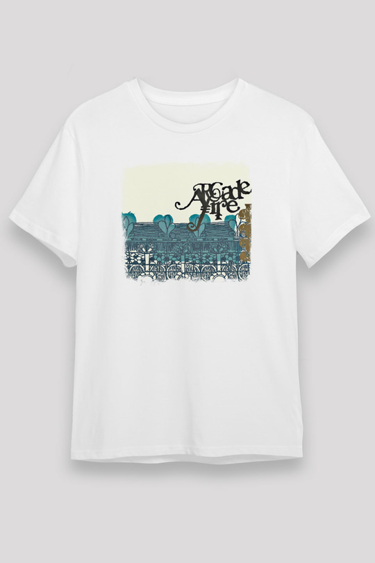 Arcade Fire Baskılı Unisex Beyaz Tişört