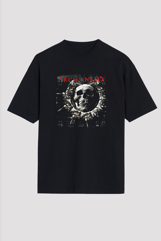 Arch Enemy Baskılı Unisex Siyah Oversize Tişört