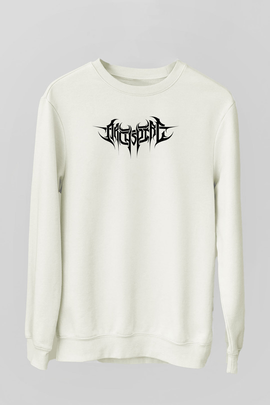 Archspire Baskılı Beyaz Unisex Sweatshirt