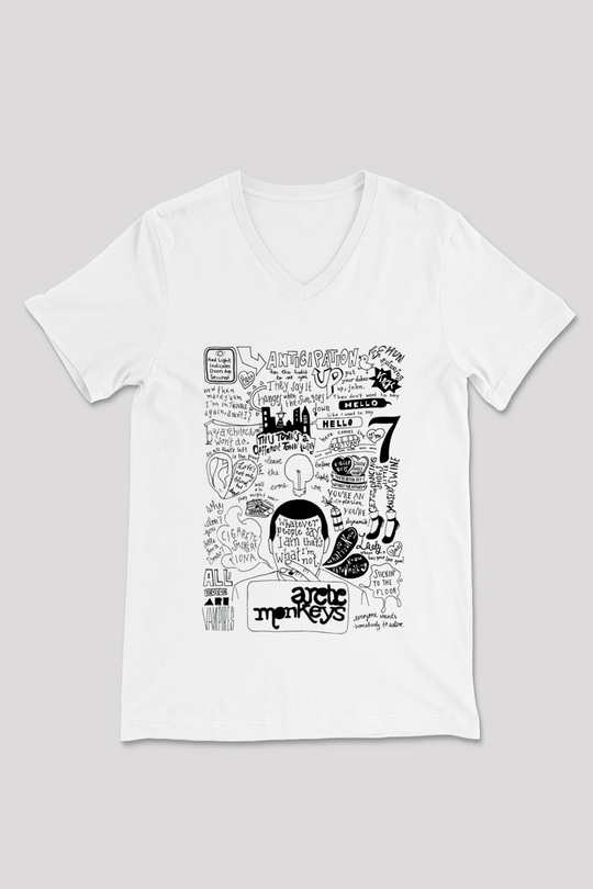 Arctic Monkeys Anticipation Beyaz Unisex V Yaka Tişört