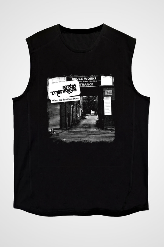 Arctic Monkeys Baskılı Unisex Siyah Kolsuz Tişört