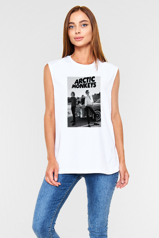 Arctic Monkeys Beyaz Unisex Kolsuz Tişört