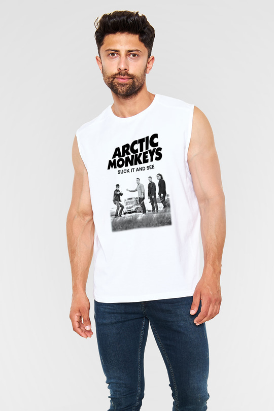 Arctic Monkeys Beyaz Unisex Kolsuz Tişört