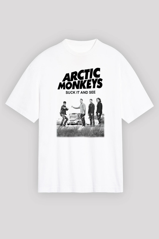 Arctic Monkeys Beyaz Unisex Oversize Tişört T-Shirt