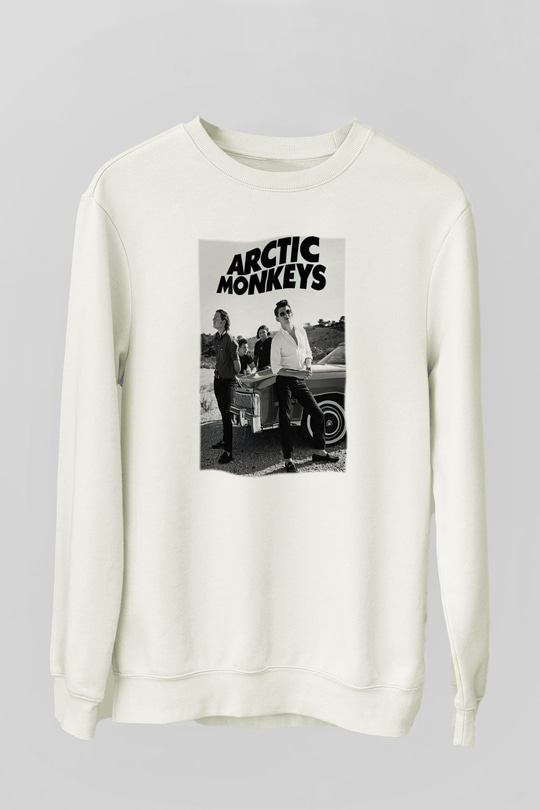 Arctic Monkeys Beyaz Unisex Sweatshirt