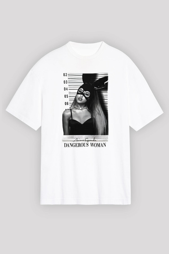 Ariana Grande Beyaz Unisex Oversize Tişört T-Shirt