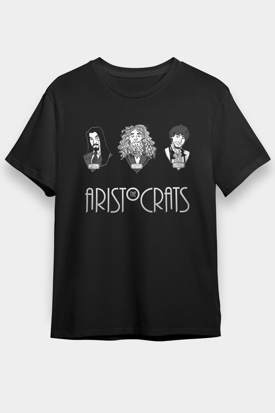 Aristocrats Baskılı Unisex Siyah Tişört - Tshirt