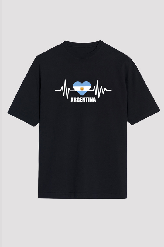 Arjantin Siyah Oversize Tişört Oversize T-shirt - TişörtFabrikası
