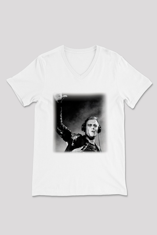 Armin Van Buuren Beyaz Unisex V Yaka Tişört T-Shirt