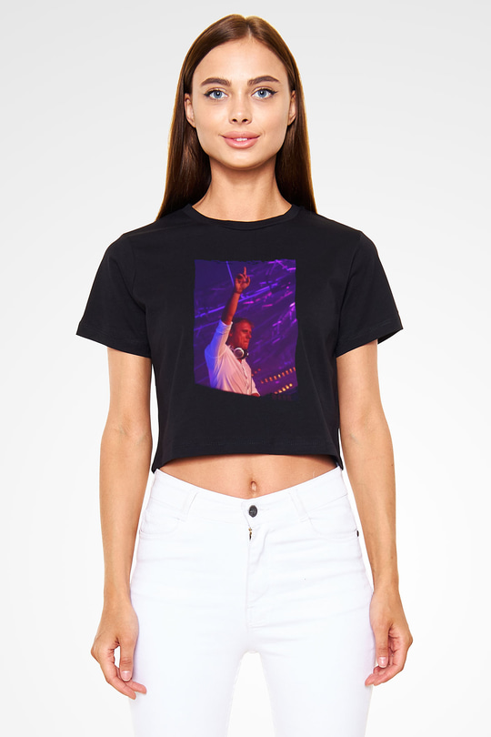 Armin Van Buuren Siyah  Crop Top Tişört