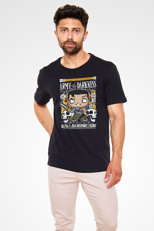 Army Of Darkness Baskılı Unisex Siyah Tişört