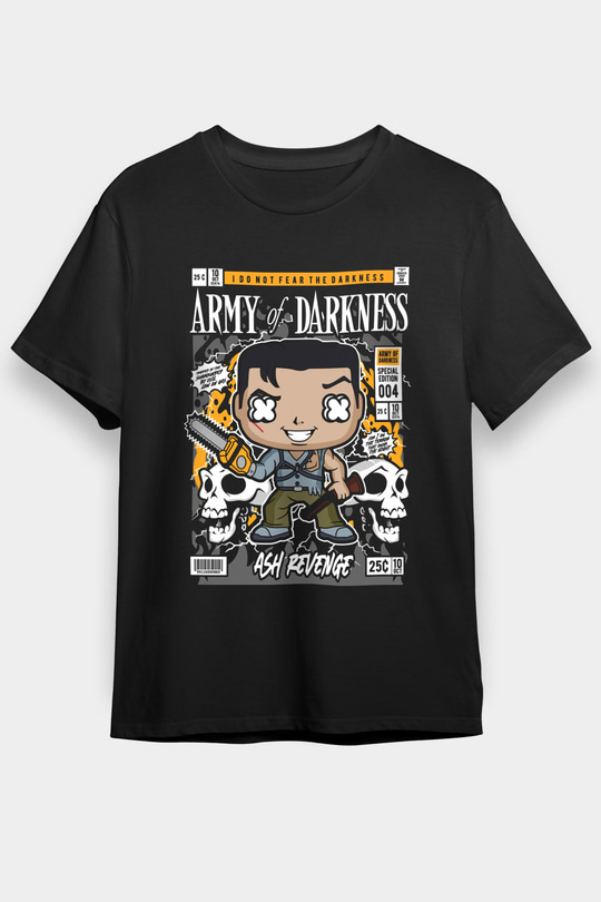 Army Of Darkness Baskılı Unisex Siyah Tişört