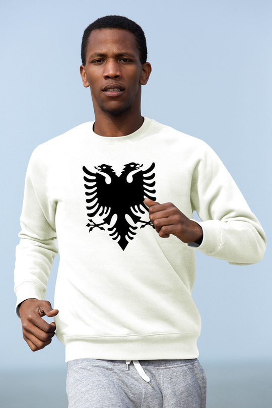 Arnavutluk Beyaz Unisex Sweatshirt