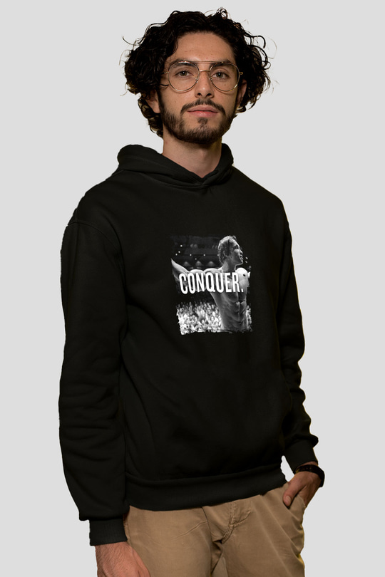 Arnold Schwarzenegger Baskılı Unisex Siyah Hoodie