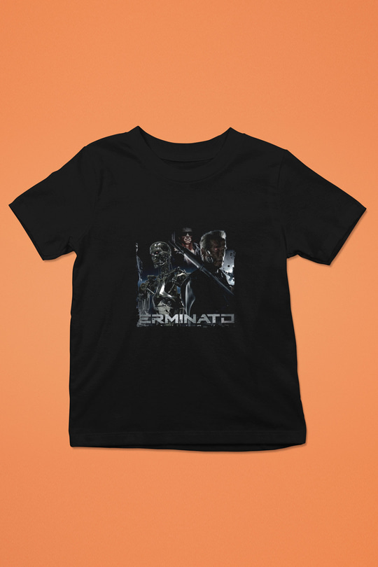 Arnold Schwarzenegger Baskılı Unisex Siyah Çocuk Tişört