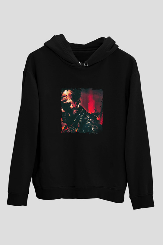 Arnold Schwarzenegger Baskılı Unisex Siyah Hoodie