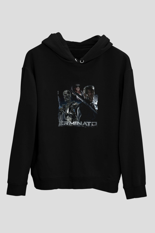 Arnold Schwarzenegger Baskılı Unisex Siyah Hoodie
