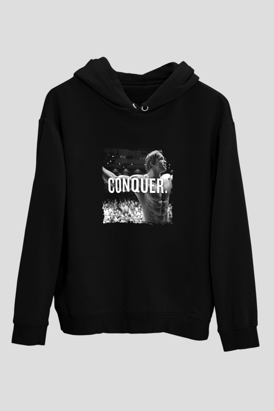 Arnold Schwarzenegger Baskılı Unisex Siyah Hoodie