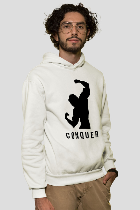 Arnold Schwarzenegger Beyaz Unisex Kapşonlu Sweatshirt