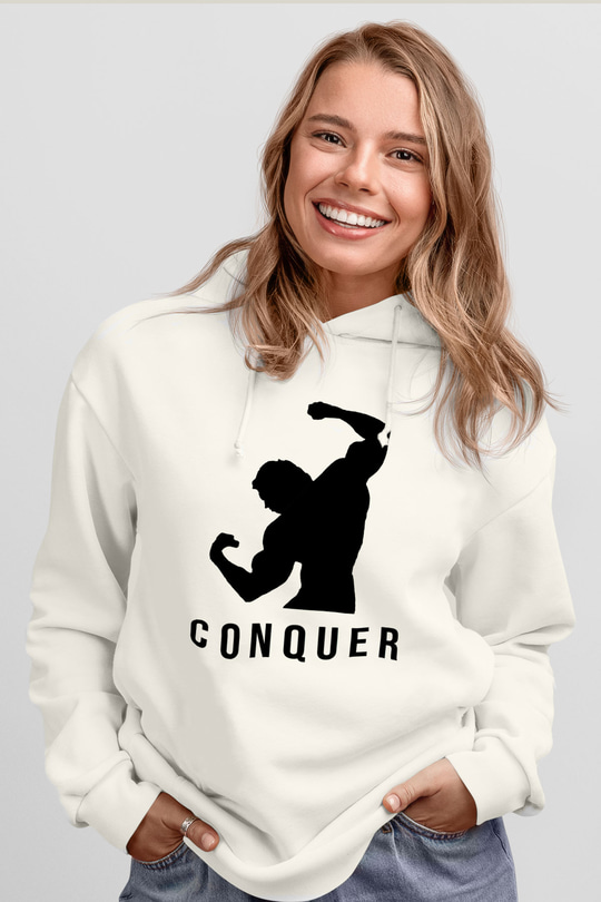 Arnold Schwarzenegger Beyaz Unisex Kapşonlu Sweatshirt