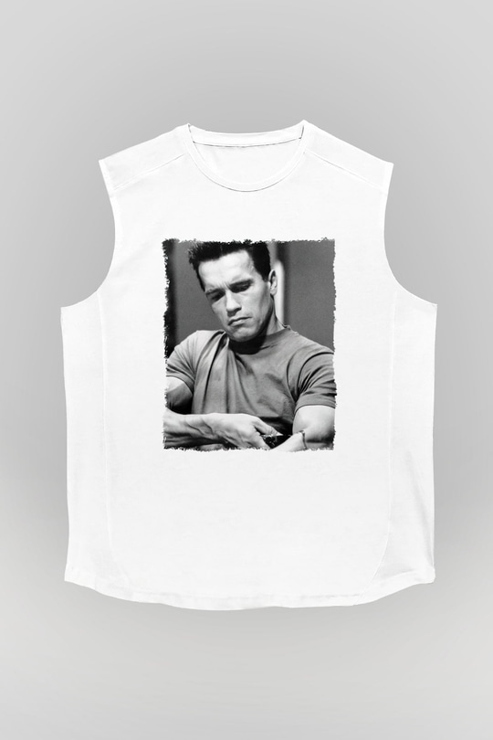 Arnold Schwarzenegger Beyaz Unisex Kolsuz Tişört
